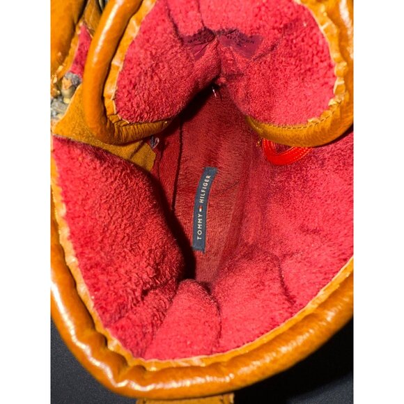 Tommy Hilfiger Womens Quilted Duck Boots With Red Laces Tan & Black Size 9M. Dur - Picture 5 of 10